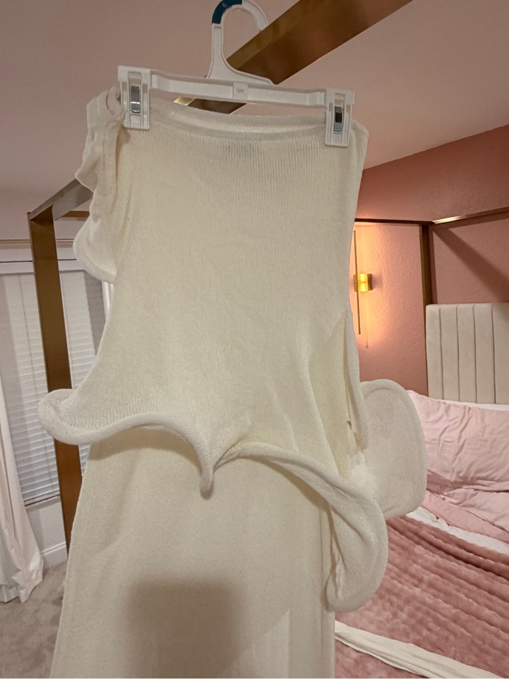Meshki Ivory Halter Ruffle Maxi Dress - Picture 6 of 14